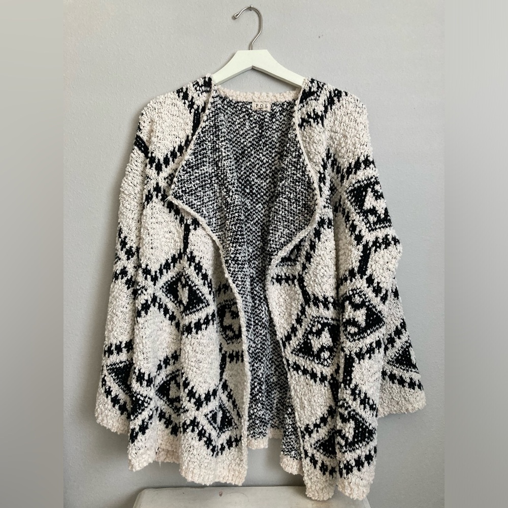 POL aztec open knit cardigan - size L